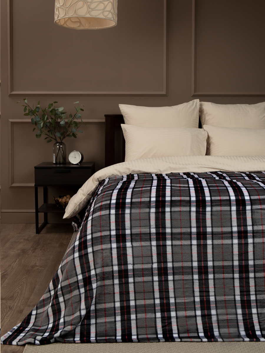 картинка Плед Texrepublic TF FN F137 a2022 Шотландка серая 